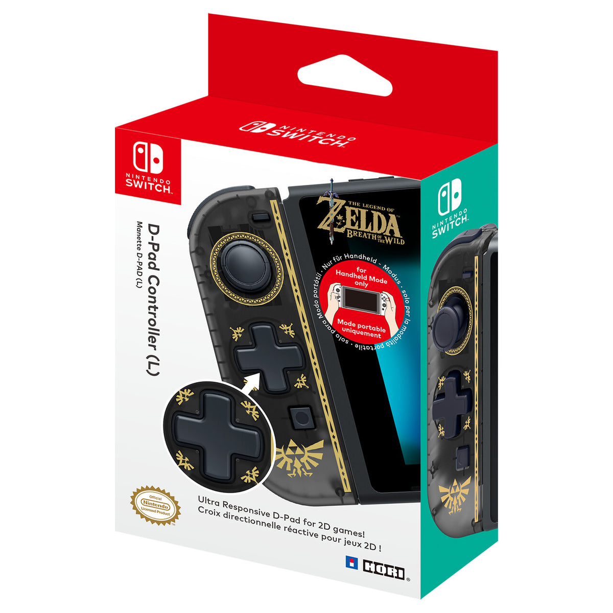 Hori D-Pad Controller (Left) - Gaming Controller for Nintendo Switch - Zelda Edition