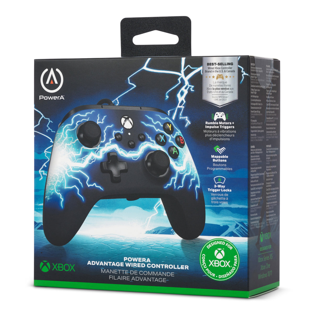 PowerA Advantage - USB Wired Gamepad for PC / Xbox Series X|S in Arc Lightning