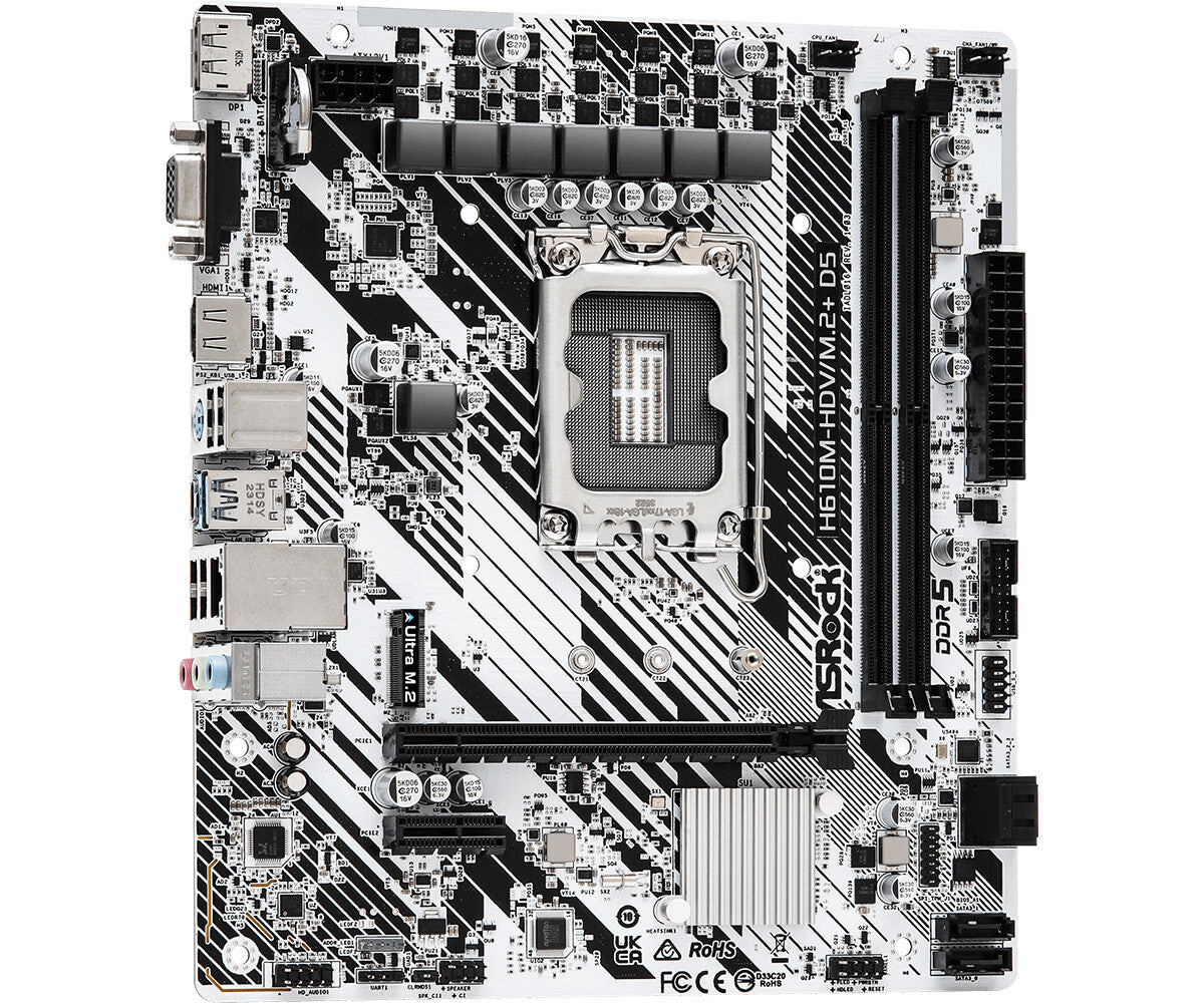Asrock H610M-HDV/M.2+ D5 micro ATX motherboard - Intel H610 LGA 1700