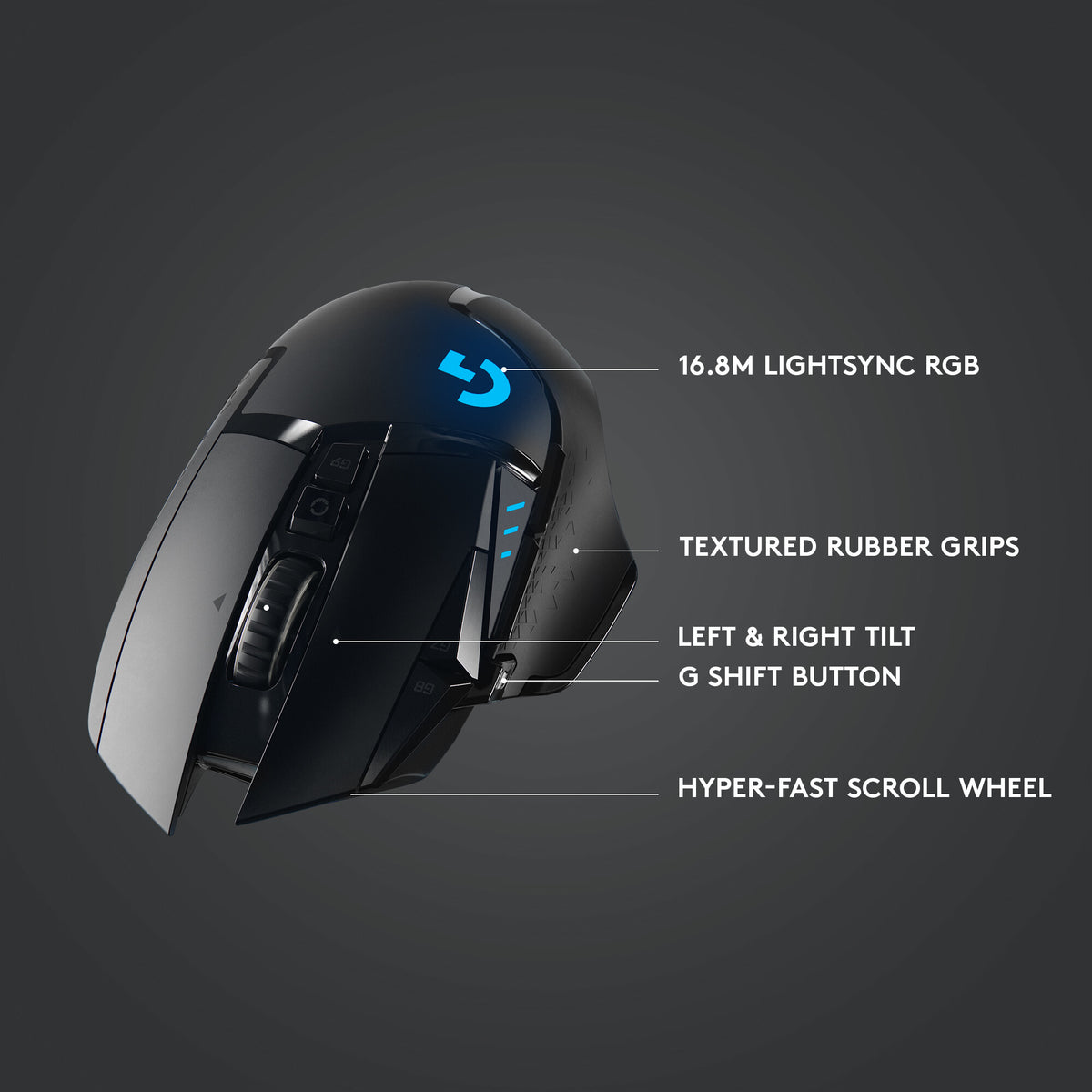 Logitech G - G502 LIGHTSPEED RF Wireless Gaming Mouse in Black - 25,600 DPI