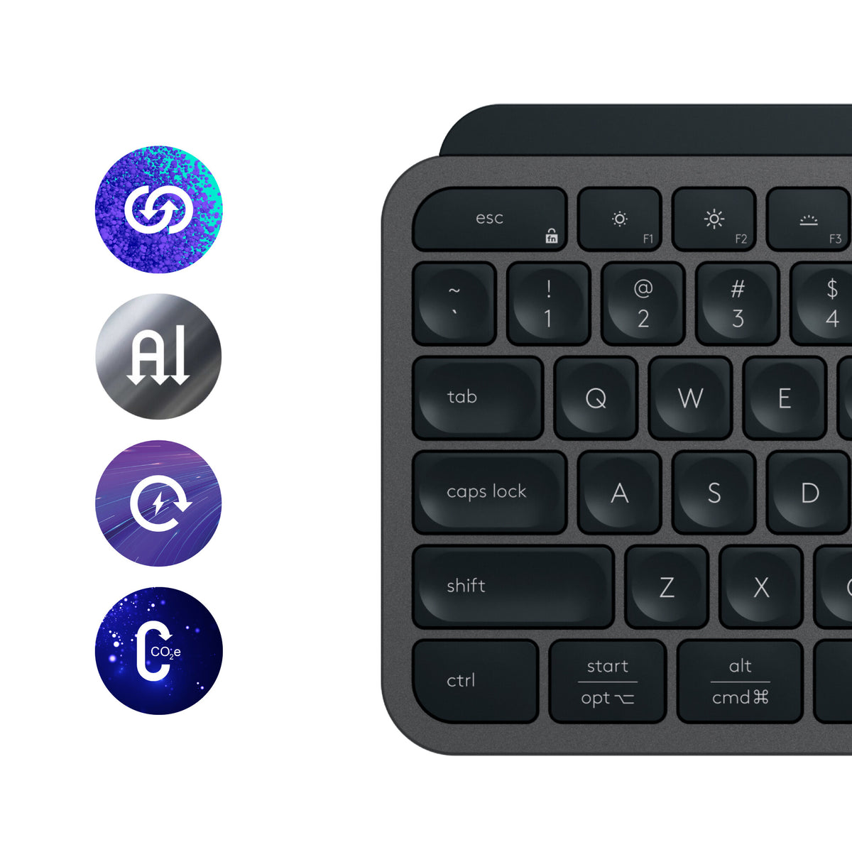 Logitech MX Keys S Combo -  RF Wireless + Bluetooth Mouse + Wireless QWERTY US International Keyboard
