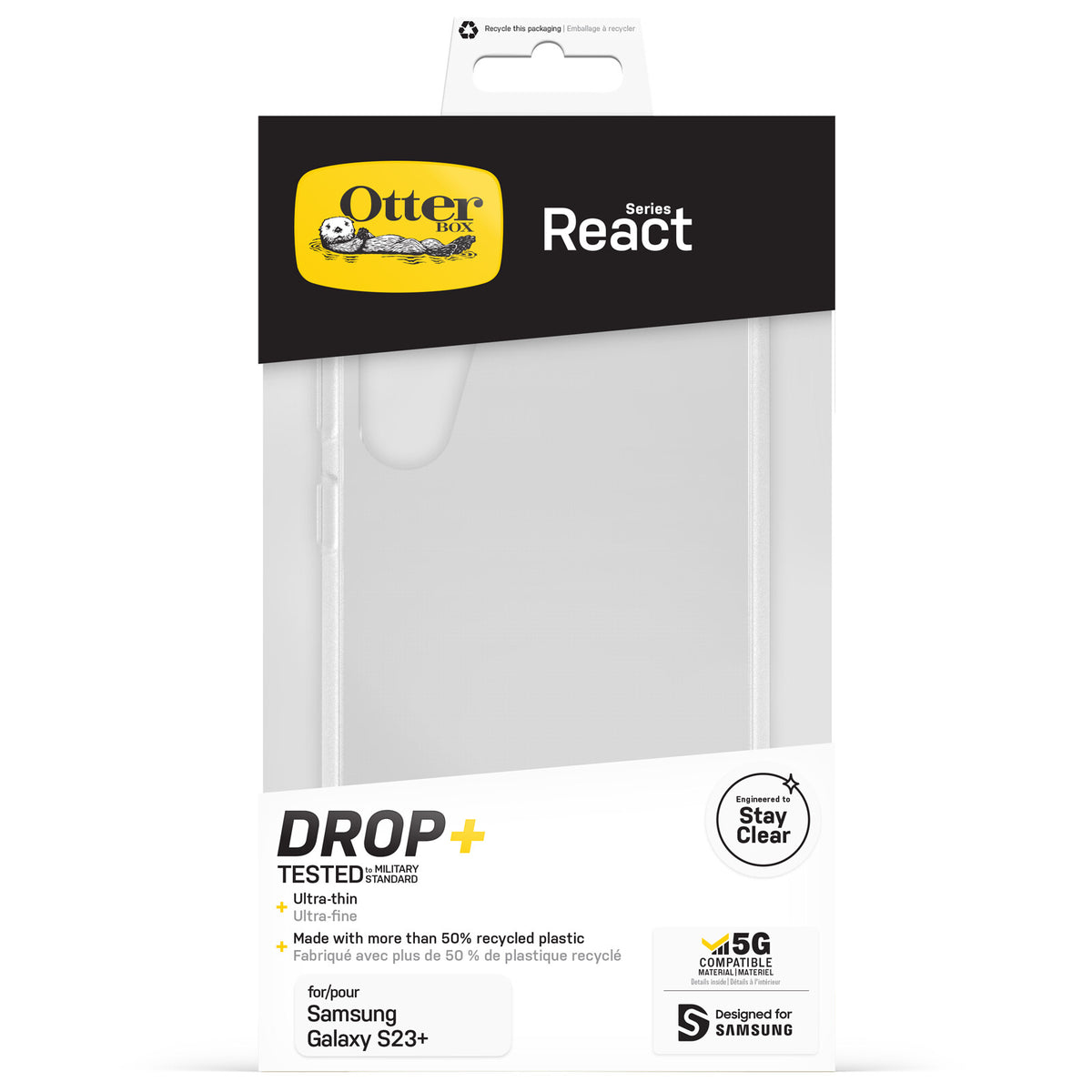 OtterBox React Case for Samsung Galaxy S23+ in Clear