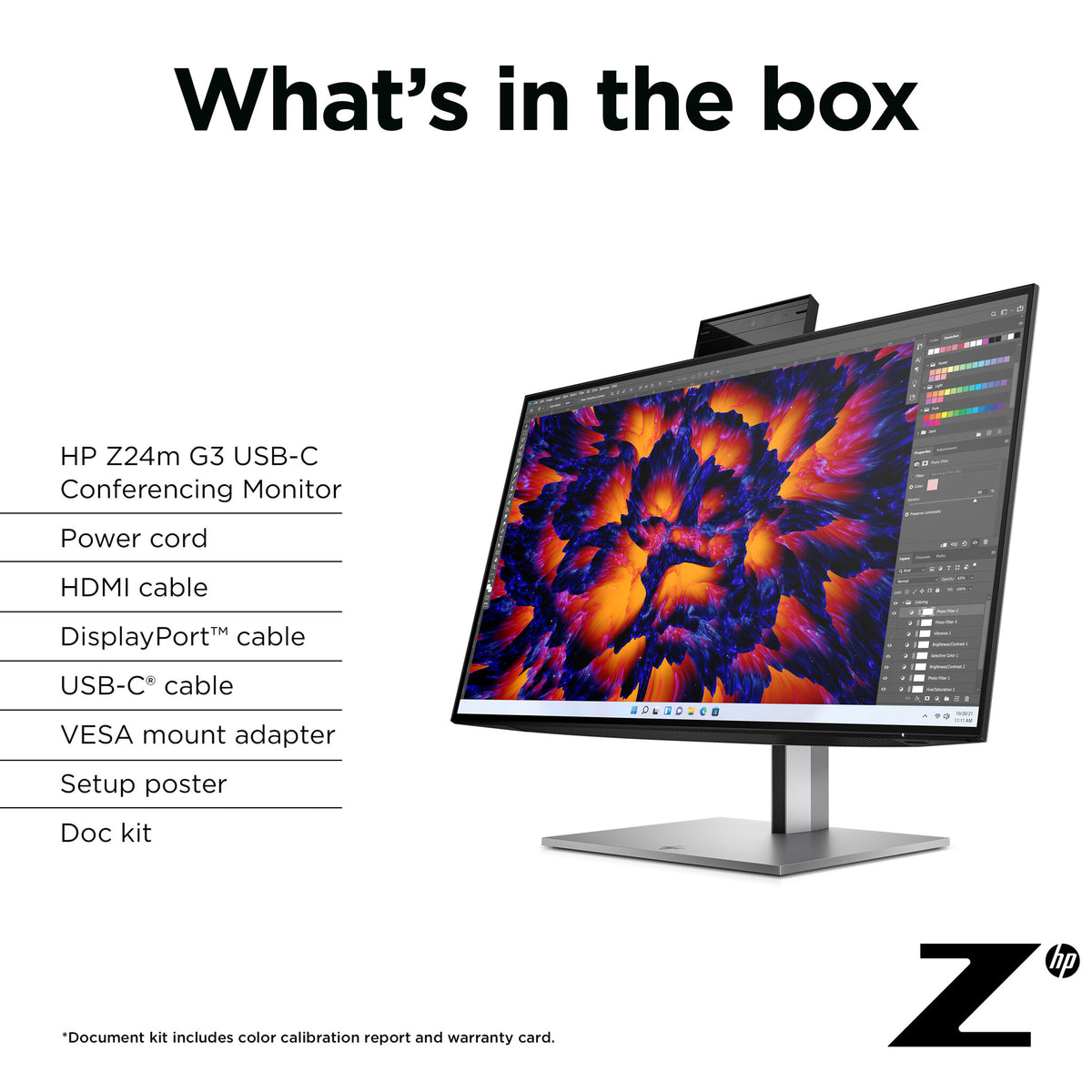 HP Z24M G3 - 60.5 cm (23.8") - 2560 x 1440 pixels Quad HD Monitor
