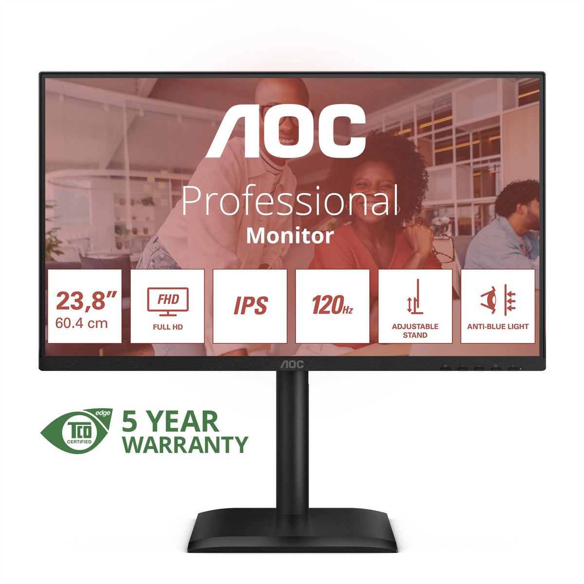 AOC 24E4U computer monitor 60.5 cm (23.8&quot;) 1920 x 1080 pixels Full HD LED Black
