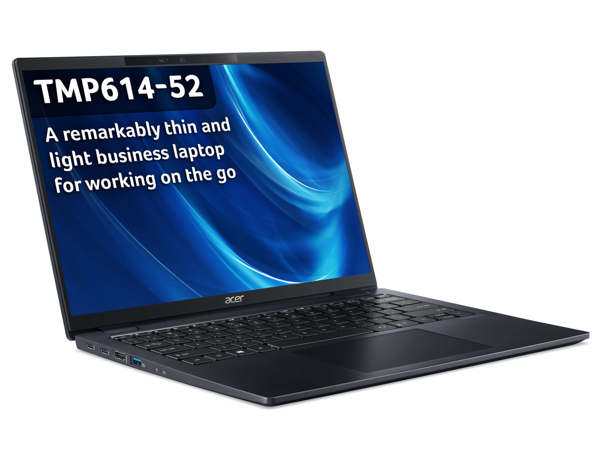 Acer TravelMate P6 TMP614-52 Laptop - 35.6 cm (14") - Intel® Core™ i7-1185G7 - 16 GB LPDDR4x-SDRAM - 512 GB SSD - Wi-Fi 6 - Windows 11 Pro - Black