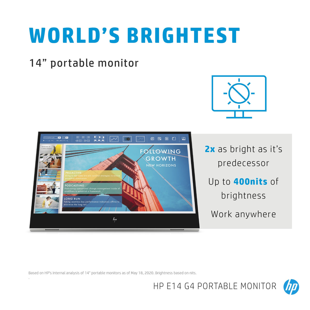 HP E-Series E14 G4 - 35.6 cm (14&quot;) - 1920 x 1080 pixels Full HD LED Monitor