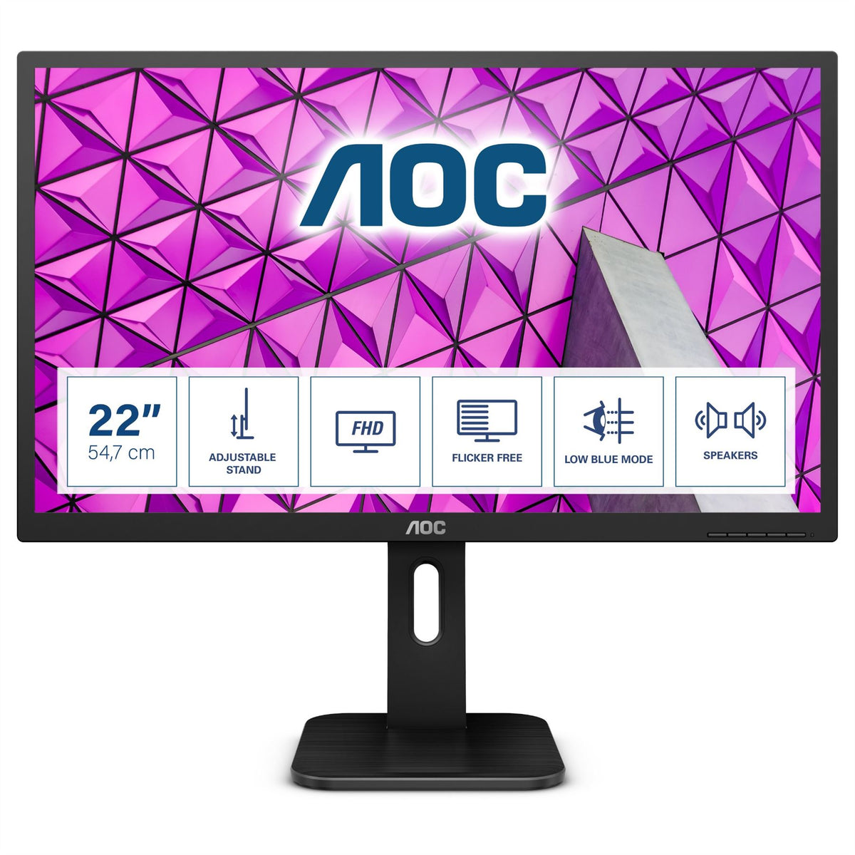 AOC P1 22P1D LED display 54.6 cm (21.5") 1920 x 1080 pixels Full HD Black Monitor