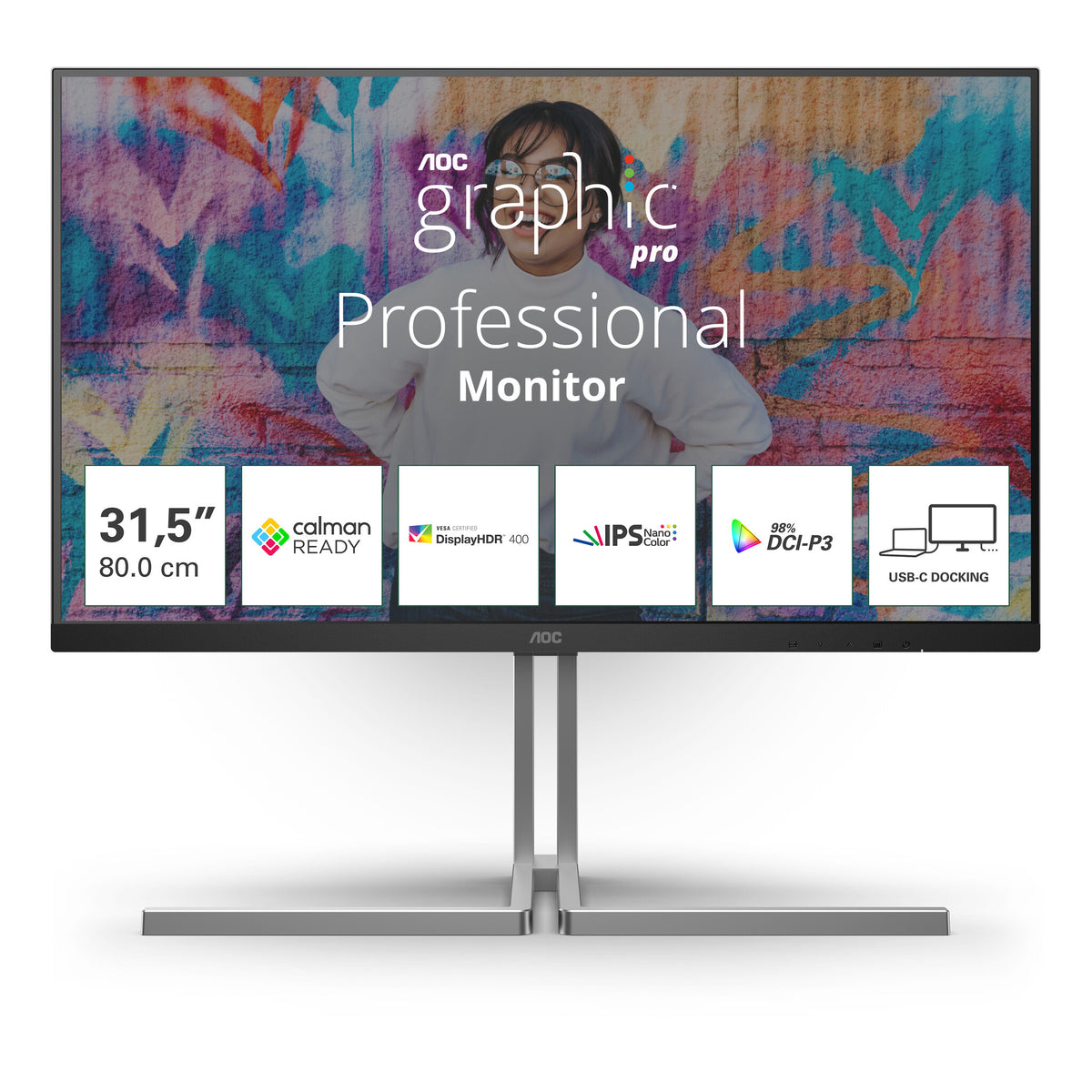 AOC U32U3CV - 80 cm (31.5&quot;) - 3840 x 2160 pixels 4K UHD LCD Monitor