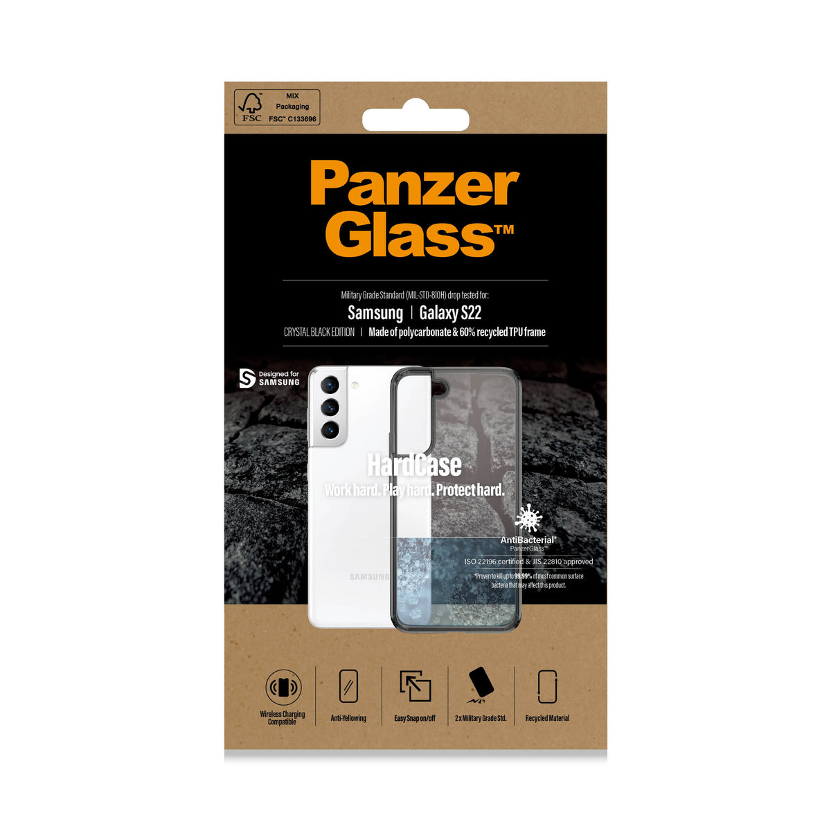 PanzerGlass ® HardCase for Galaxy S22 in Smokey Black