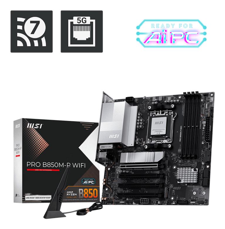 MSI PRO B850M-P WIFI motherboard AMD B850 Socket AM5 micro ATX