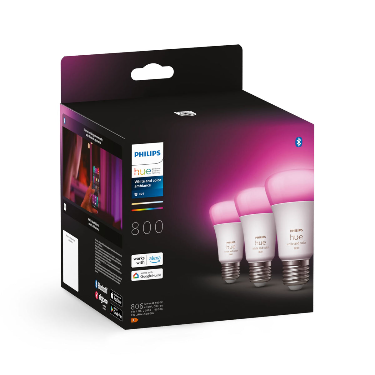 Philips Hue White and colour ambience 8719514328389 smart lighting Smart bulb Bluetooth/Zigbee 9 W