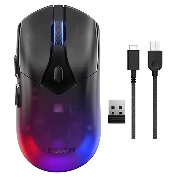 Lenovo Legion M410 - Ambidextrous RF Wireless + USB Type-C Optical Mouse - 16,000 DPI