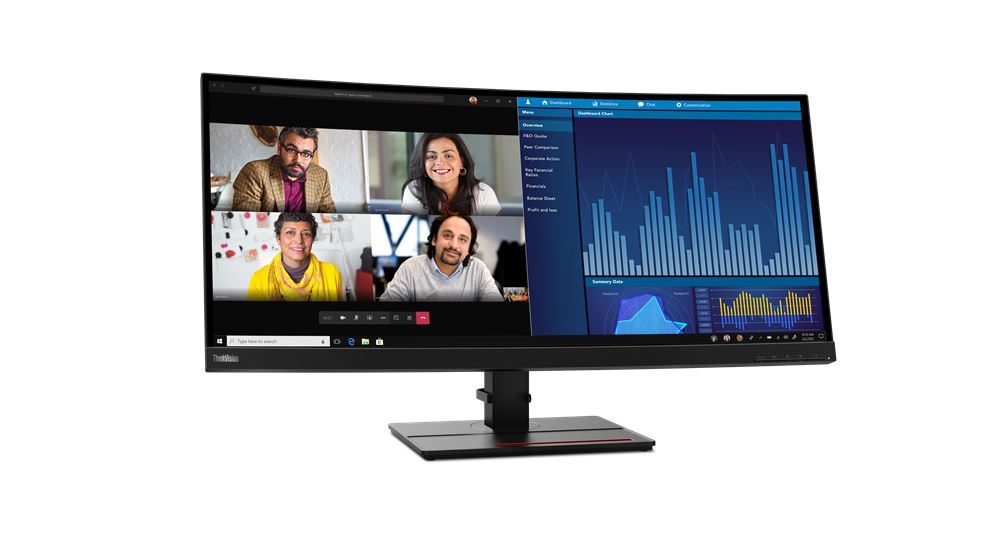 Lenovo ThinkVision P34w-20 86.7 cm (34.1") 3440 x 1440 pixels Wide Quad HD LED Black Monitor