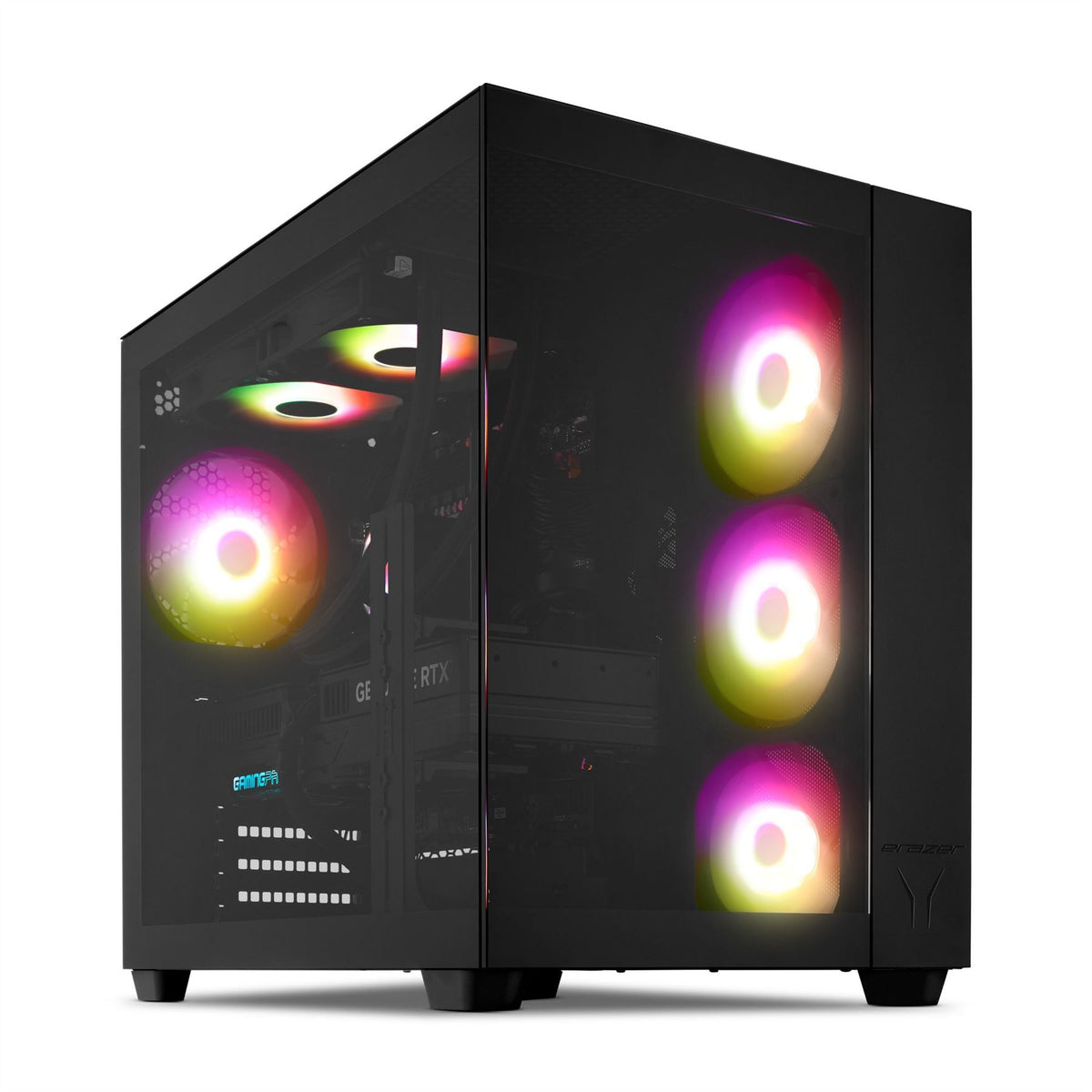 ERAZER Tank X15 (MD 340129) AMD Ryzen™ 7 7800X3D 32 GB DDR5-SDRAM 2 TB SSD NVIDIA GeForce RTX 5070 Windows 11 Home Tower PC Liquid cooling system Black