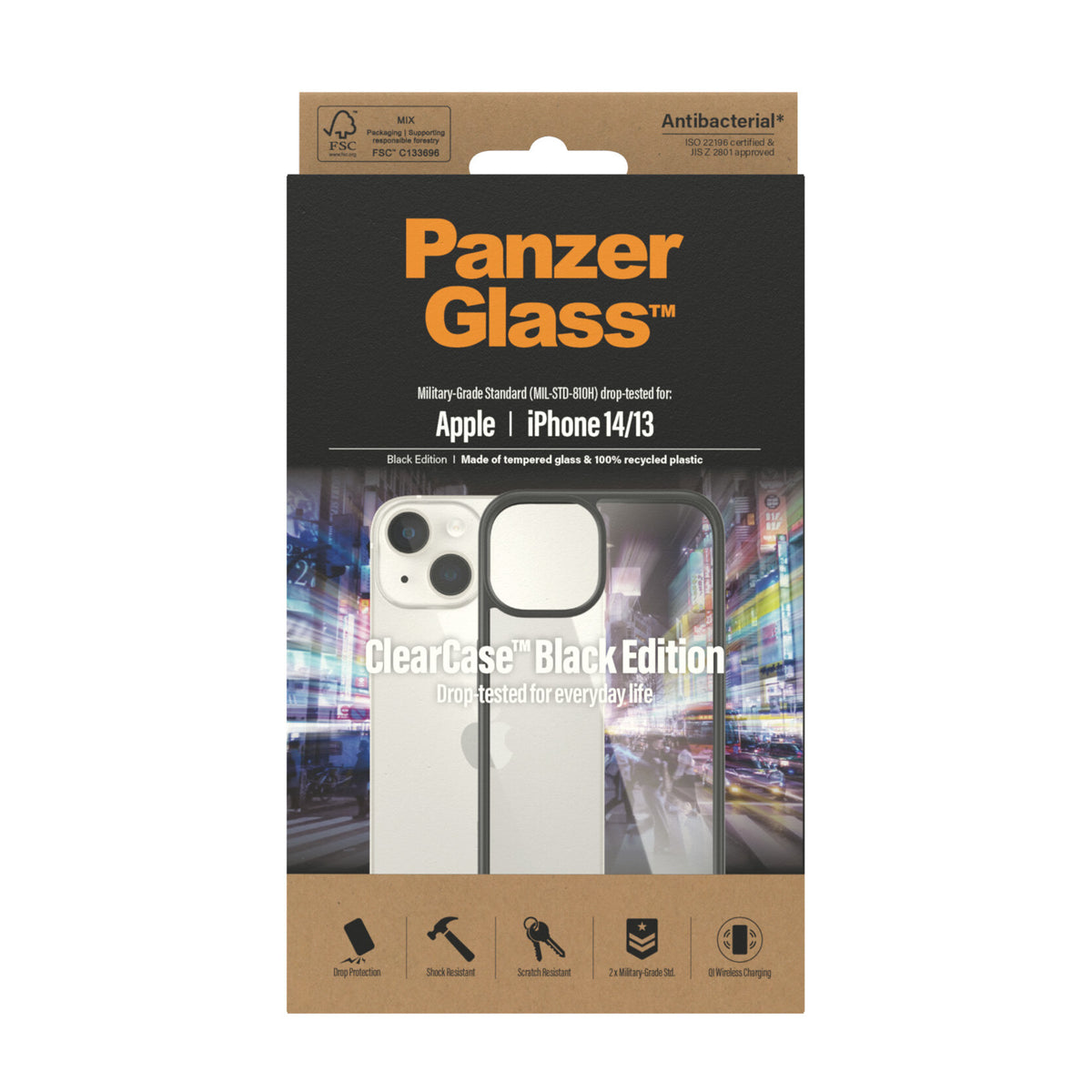 PanzerGlass ® ClearCase for iPhone 14 / 13 in Black