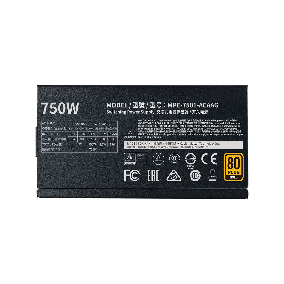 Cooler Master MWE V2 - 750W 80+ Gold Fully Modular Power Supply Unit