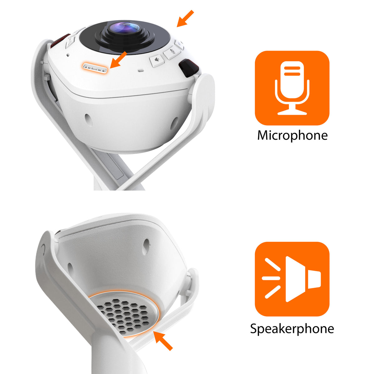 j5create JVU368 - USB Wired 360° AI-Powered 1080p Webcam with Speakerphone