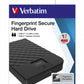 Verbatim Fingerprint Secure Portable Hard Drive in Black - 1 TB