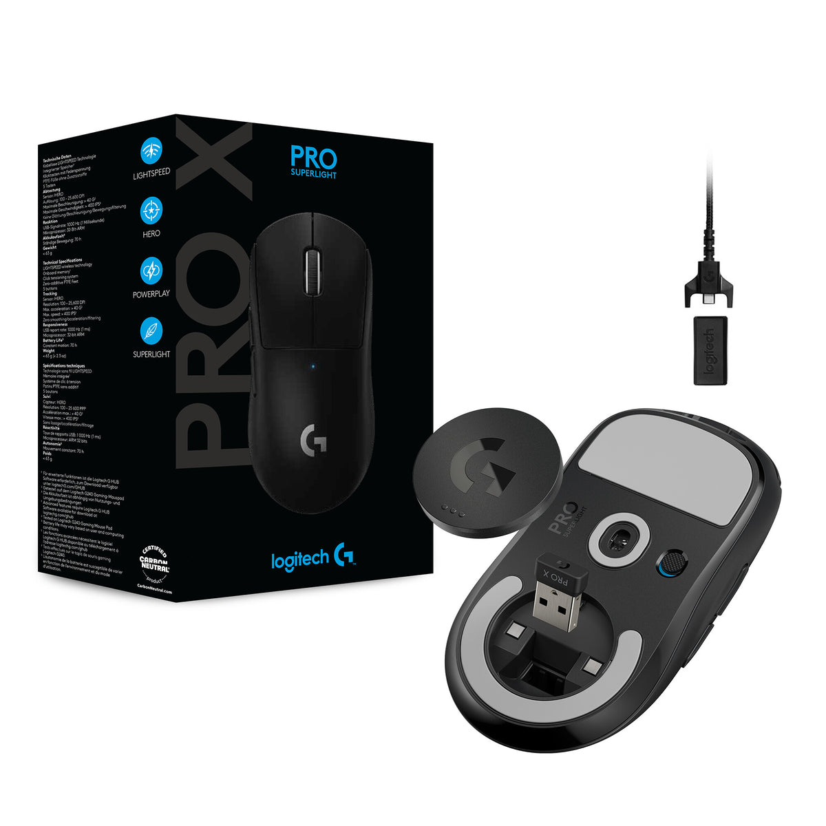 Logitech G - PRO X SUPERLIGHT RF Wireless Gaming Mouse - 25,600 DPI