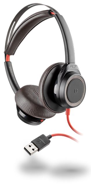 POLY Blackwire 7225 Headset Wired Head-band Music USB Type-A Black, Red