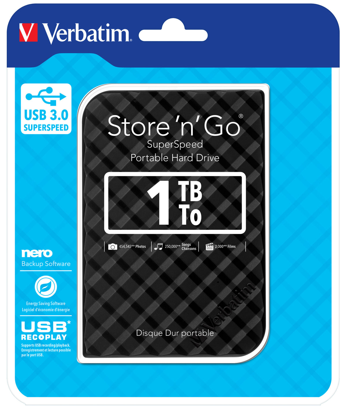 Verbatim Store &#39;n&#39; Go USB 3.0 External hard drive in Black - 1 TB