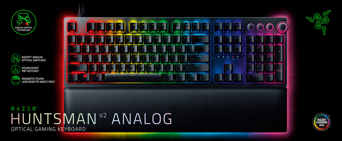 Razer Huntsman V2 Analog - USB Wired RGB Opto-mechanical Keyboard (QWERTY UK)