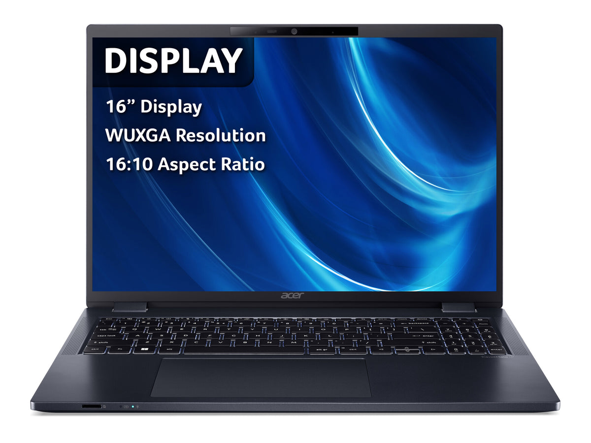 Acer TravelMate P4 TMP416-51 Laptop - 40.6 cm (16") - Intel® Core™ i7-1270P - 16 GB DDR4-SDRAM - 512 GB SSD - Wi-Fi 6E - Windows 11 Pro - Blue