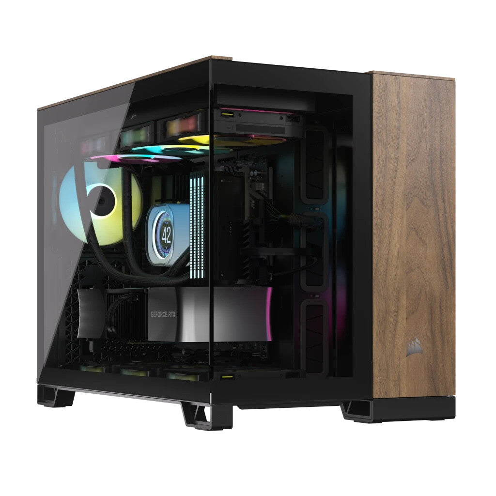 Corsair 2500X Walnut - MicroATX Mini Tower Case in Black