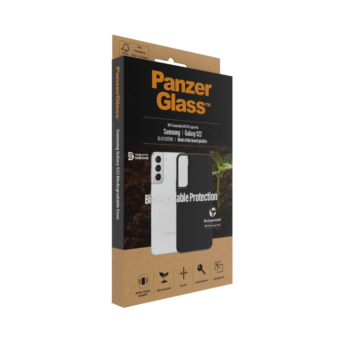 PanzerGlass ® Biodegradable Case for Galaxy S22 in Black