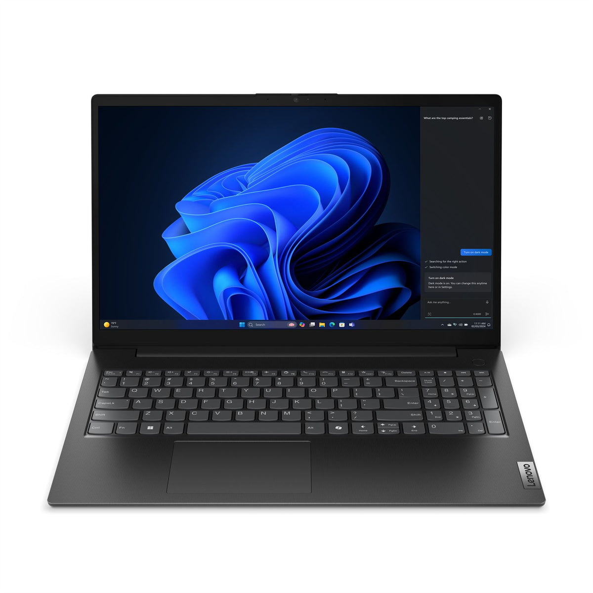 Lenovo V15 G5 IRL Intel Core 5 120U Laptop 39.6 cm (15.6") Full HD 8 GB DDR5-SDRAM 256 GB SSD Wi-Fi 6 (802.11ax) Windows 11 Pro UK English Black