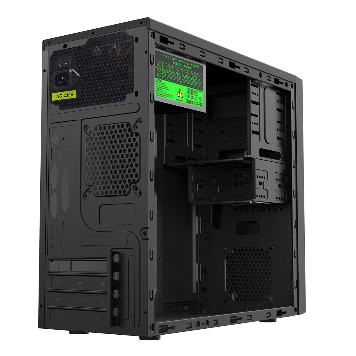 CiT CLASSIC MICRO - MicroATX Mid Tower Case in Black w/ 500W PSU