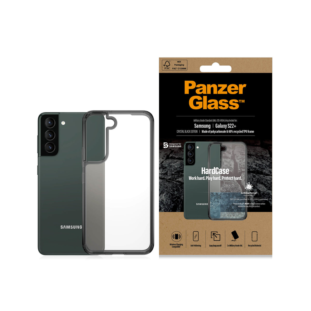 PanzerGlass ® HardCase for Galaxy S22 Plus in Smokey Black