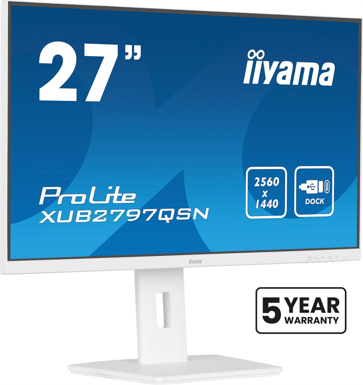 iiyama G-MASTER XUB2797QSN-W2 computer monitor 68.6 cm (27") 2560 x 1440 pixels Quad HD LED White