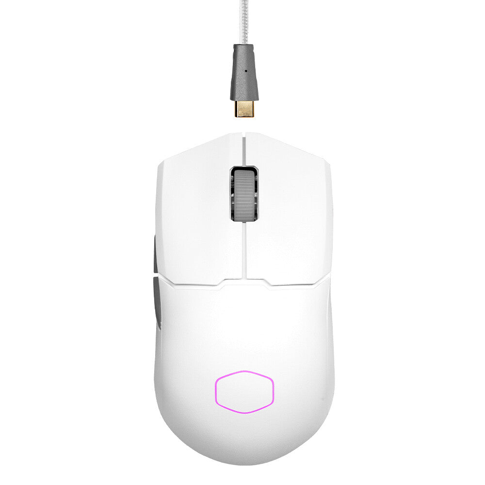 Cooler Master MM712 - RF Wireless + Bluetooth + USB Type-A Optical Mouse in White - 19,000 DPI