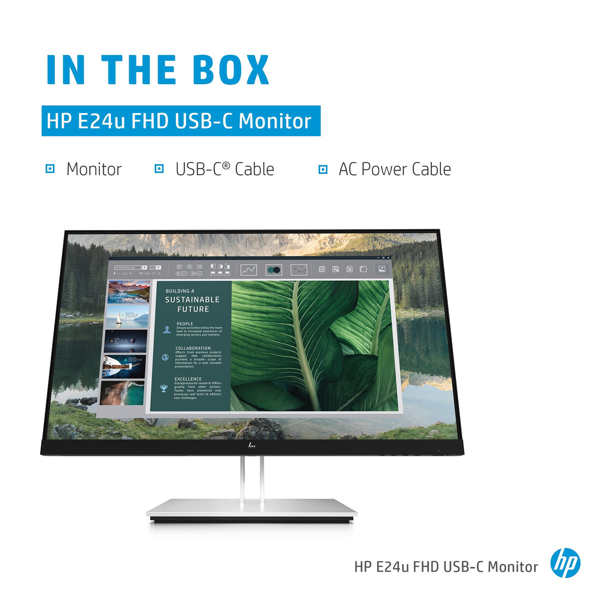 HP E24U G4 - 60.5 cm (23.8") - 1920 x 1080 pixels Full HD LCD USB-C Hub Monitor
