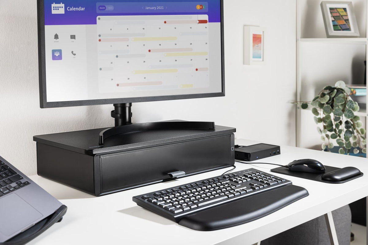 Kensington UVStand™ monitor stand with UVC sanitisation compartment