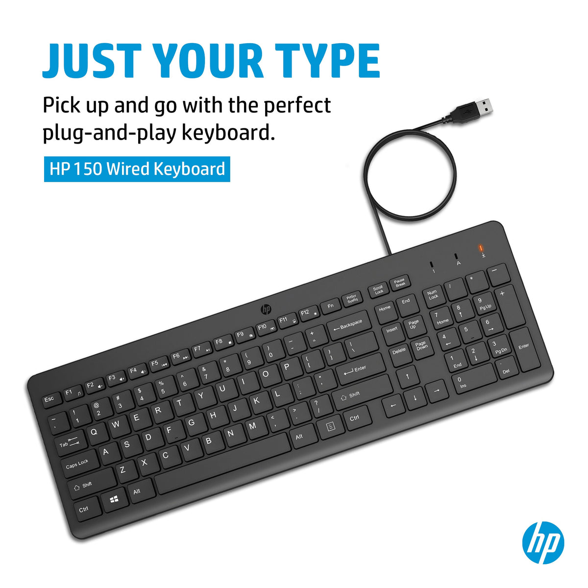Hewlett Packard 150 - USB Wired Keyboard