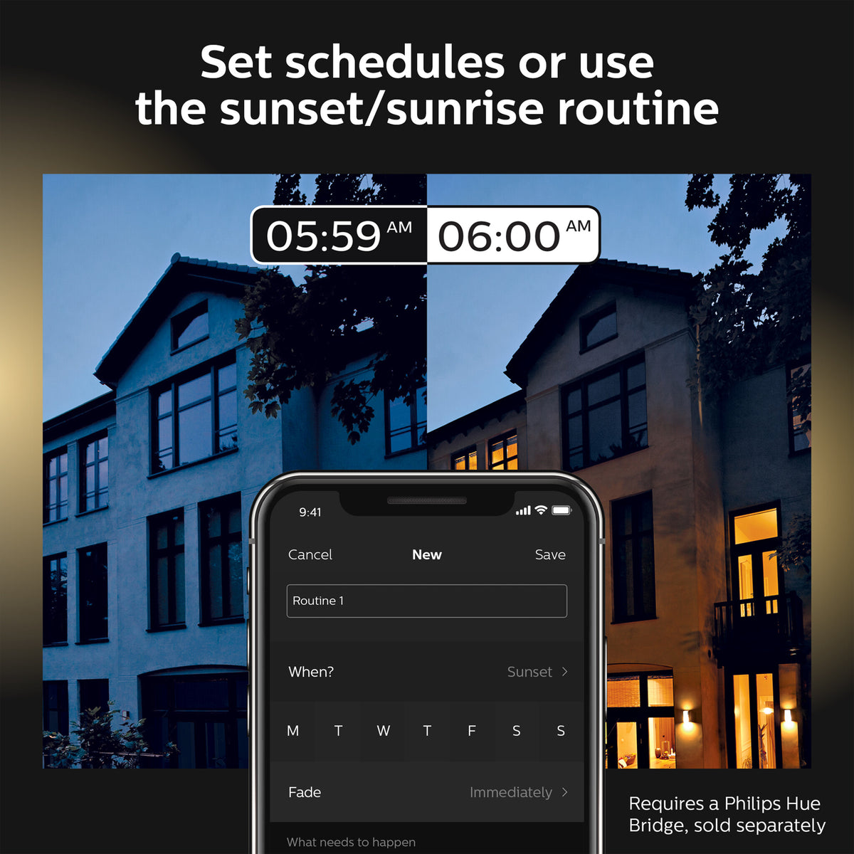 Philips Hue Lily Outdoor Lights Base Kit in Black - White and colour ambience (Pack of 3 & Bridge)