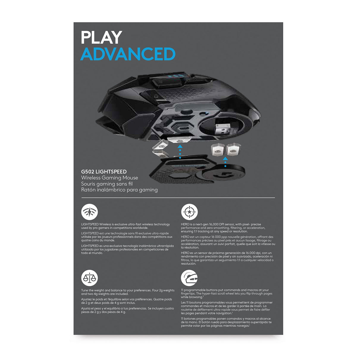 Logitech G - G502 LIGHTSPEED Wireless Gaming Mouse - 25,600 DPI