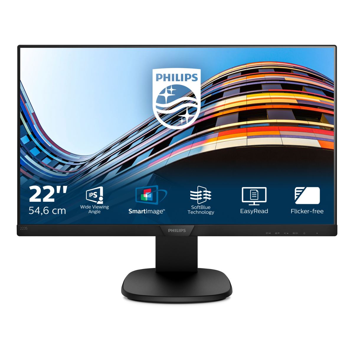 Philips S Line LCD Monitor with SoftBlue Technology 223S7EHMB/00
