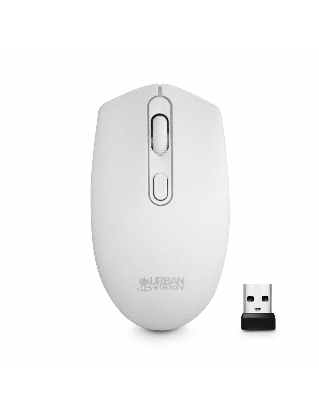 Urban Factory FREE - Ambidextrous RF Wireless Optical Mouse in White - 1,600 DPI
