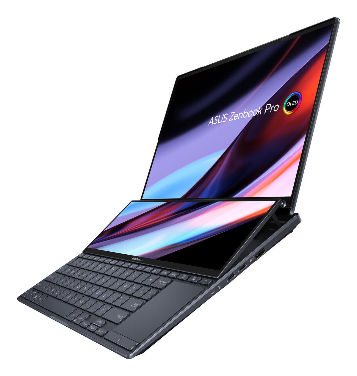 ASUS Zenbook Pro 14 Duo OLED Laptop - 36.8 cm (14.5") - Touchscreen - Intel® Core™ i9-12900H - 32 GB LPDDR5-SDRAM - 1 TB SSD - NVIDIA GeForce RTX 3050 Ti - Wi-Fi 6E - Windows 11 Home - Black