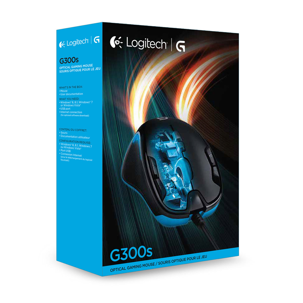 Logitech G - G300S Optical Gaming Mouse in Black / Blue - 2,500 DPI