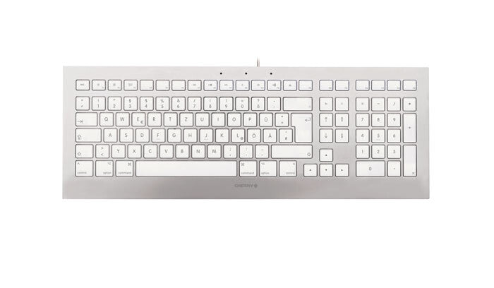 CHERRY STRAIT 3.0 - USB Wired keyboard in Silver / White (QWERTZ German)