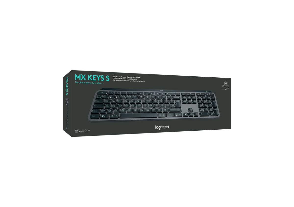 Logitech MX Keys S Combo -  RF Wireless + Bluetooth Mouse + Wireless QWERTY US International Keyboard