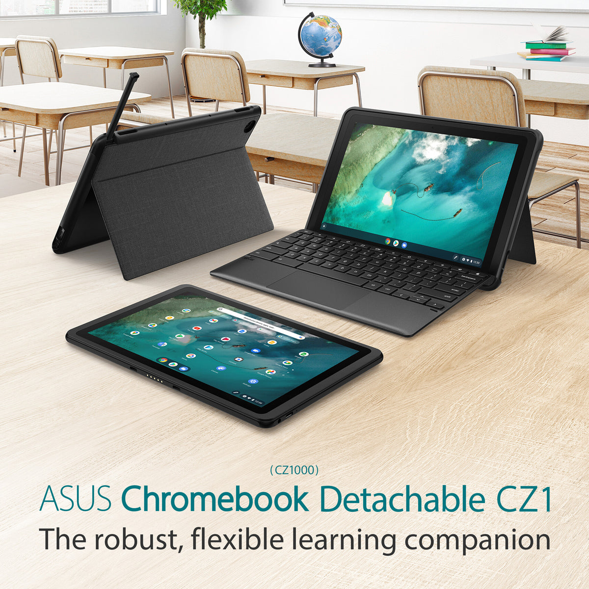 ASUS Chromebook Detachable CZ1 - 25.6 cm (10.1") - Touchscreen - MediaTek MT8183 - 4 GB LPDDR4x-SDRAM - 128 GB eMMC - Wi-Fi 5 - ChromeOS - Black