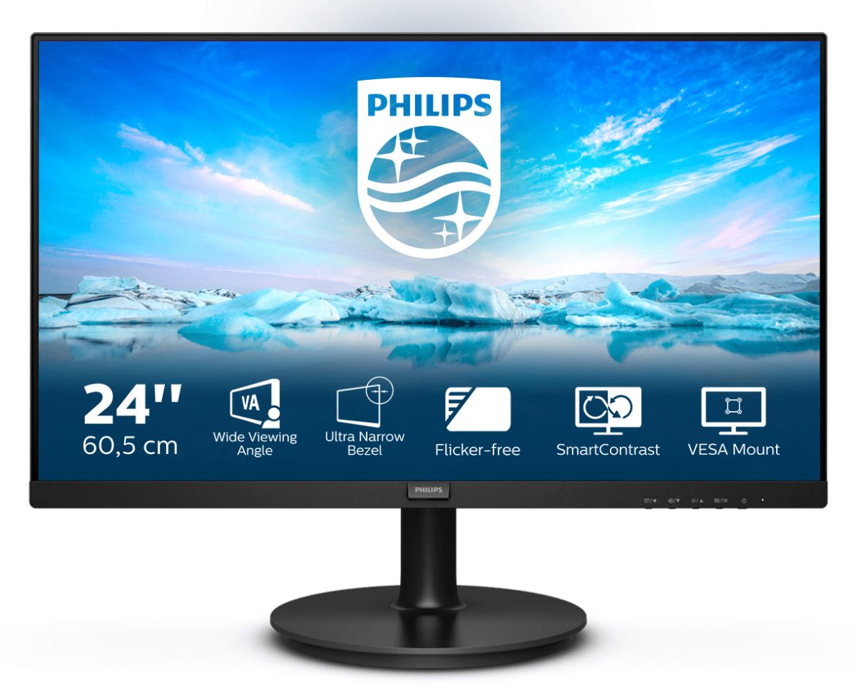 Philips V Line 241V8L/00 LED display 60.5 cm (23.8") 1920 x 1080 pixels Full HD Black Monitor