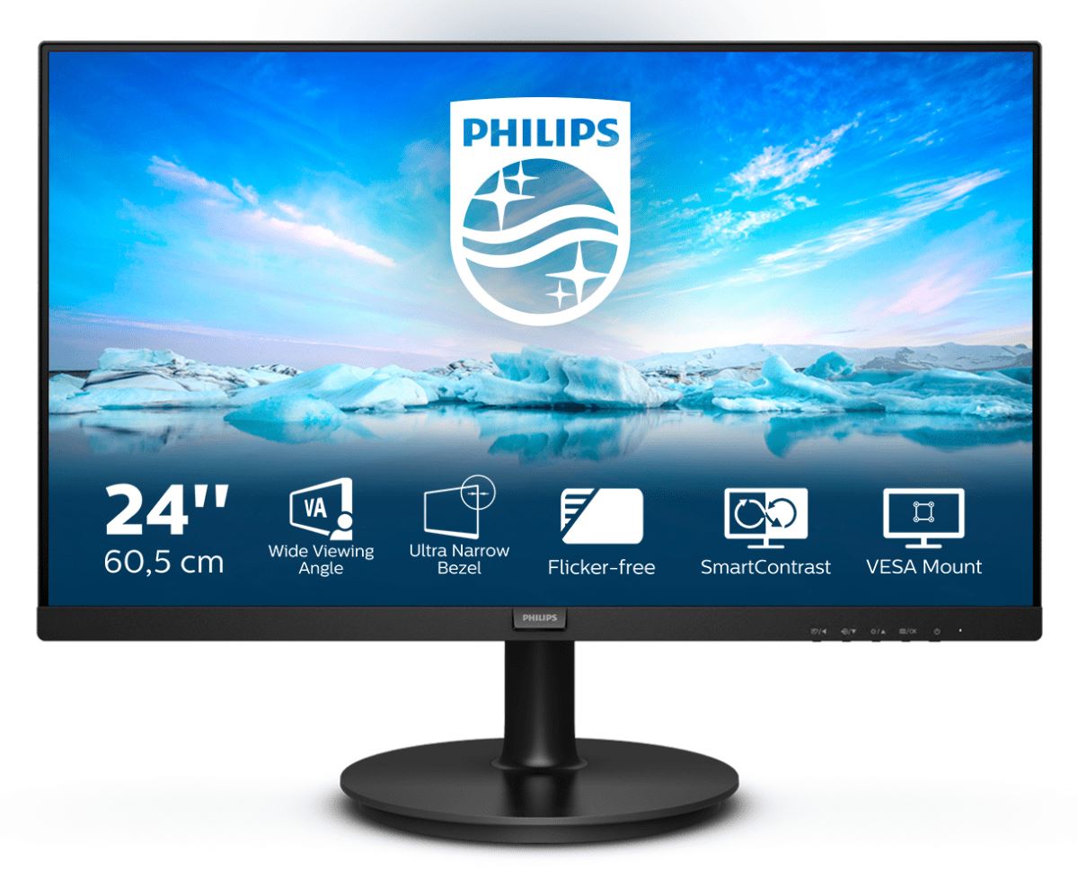 Philips V Line 241V8L/00 LED display 60.5 cm (23.8&quot;) 1920 x 1080 pixels Full HD Black Monitor