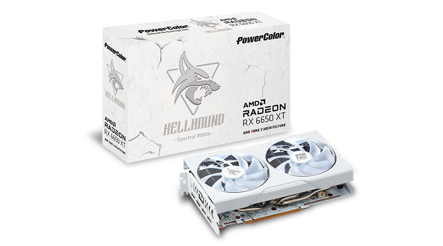 PowerColor Hellhound &quot;Spectral White&quot; - AMD 8 GB GDDR6 Radeon RX 6650 XT graphics card
