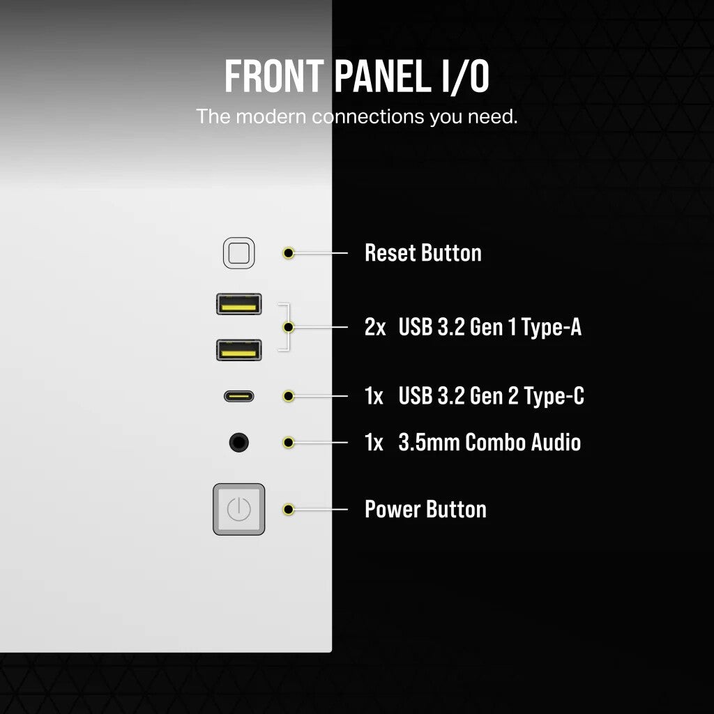 Corsair 2500X - MicroATX Mini Tower Case in White